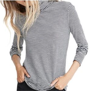 Madewell Whisper Cotton Turtleneck in Carlsbad Stripe